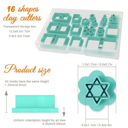 ORIGACH 16 Pcs Book Theme Polymer Clay Cutters Set Earring Clay Cutter DIY Craft Supplies for Earring and Jewelry Making - style: Book