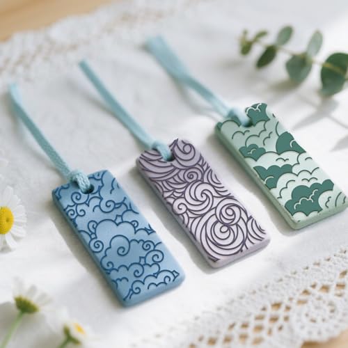 4 Sheets Clouds Clay Texture Mat Clouds Polymer Clay Texture Sheets DIY Tools for Pottery Earring Jewelry Making Stamp Engraving Machines, 3.9x2.6inch - style: Clouds