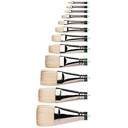 Winsor & Newton Winton Hog Bristle Brush-Bright 6,Green - size: #6, style: Bright