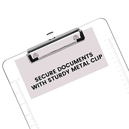 PERFORMORE Clear Acrylic Clipboards 6-Pack | 12” x 9” Letter-Size Writing Boards | Durable Transparent Plastic with Silver Low-Profile Clips | Ideal for Office, School, Events, and Seminars - style: 6 Pack SILVER