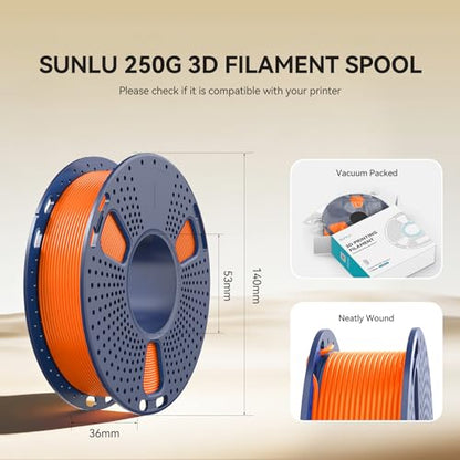SUNLU PLA Filament Bundle 1.75mm Matte, Neatly Wound Filament, Smooth Matte Finish, 2kg in Total, 0.25kg Spool, 8 Packs, Black+White+Grey+Clay+Green+Pink+Blue+Red - color: Black+white+grey+clay+green+pink+klein Blue+red, size: 2KG