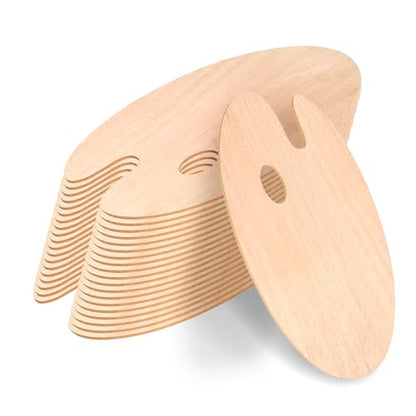 Wooden Painting Palette, Oval-Shaped Wood Paint Pallets with Thumb Hole,Premium Wooden Pallets Ideal for Oil, Acrylic & Watercolor Painting Creative Projects (20 Pcs) - style: 20 Pcs