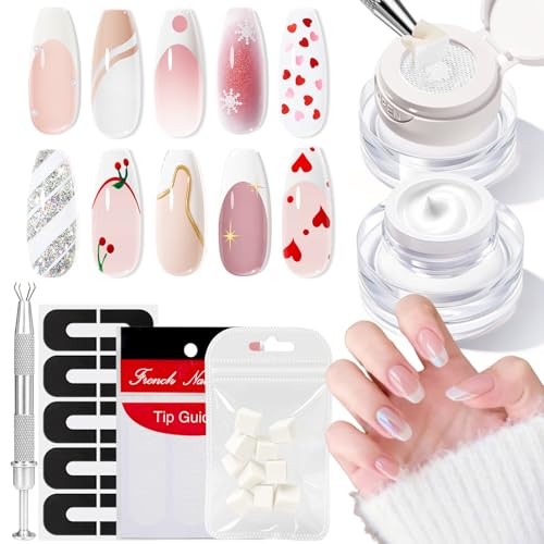 modelones Pat Paint Gel Nail Polish, 1 Jar Soak Off UV Patting Gel Polish Pigmented Colors for Ombre & Gradient & Blush Blooming & French Tip Nail Art, White - color: Z-1Pc White