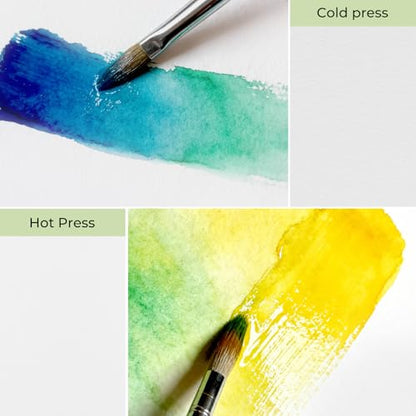Lightwish Watercolor Sketchbook, 100% Cotton 300gsm Acid Free Hot Press, 6.69" x 3.94", 20 Sheets, Binder Bound & Refillable Paper for Artists,Adults,Students, Travel Art Journal - color: Green