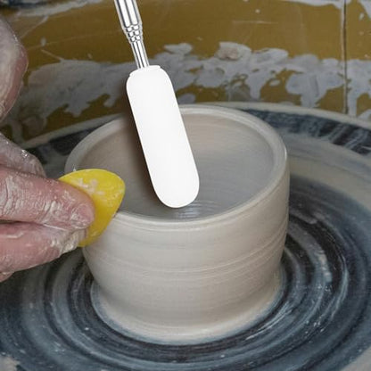 2pcs Telescoping Sponge Stick for Pottery, Retractable Ceramic Sponge Stick Extend up to 28.35in for Cleanup Excess Water from Tall or Narrow Pottery (Small)