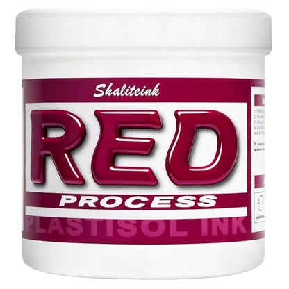 Shaliteink® Screen Printing Plastisol Ink Process Red - Highly Opaque Screen Printing Ink for Cotton, Polyester and Other Fabrics (16oz.) - color: Process Red, size: 16 fl oz