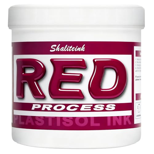 Shaliteink® Screen Printing Plastisol Ink Process Red - Highly Opaque Screen Printing Ink for Cotton, Polyester and Other Fabrics (16oz.) - color: Process Red, size: 16 fl oz