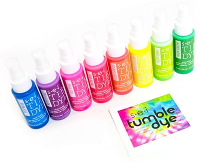 SEI 8 Pack Neon Tie Dye Spray Kit, Tye Dye Kits for Large Groups, Pre-Mixed Water Based Fabric Dye, Spray Bottle Included, Spray Paint for Clothes - color: Neon 8 Pack