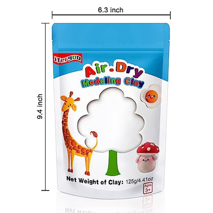 ifergoo Foam Modeling Clay, White Air Dry Clay, Super Light Magic Clay for School Art & Craft Project, Soft, No-Sticky & Non-Toxic, Best Gift for Age 3-12 Kids - color: White Color