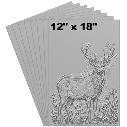 Yeaqee 8 Pcs 12 x 18 Inch Linoleum Blocks for Printmaking Rubber Carving Block Soft Linocut Blocks Large Linoleum Sheet Lino Plates for Engraving Art Project Printmaking Artist Studio Supplies, Gray - color: Gray, size: 12 x 18 Inch