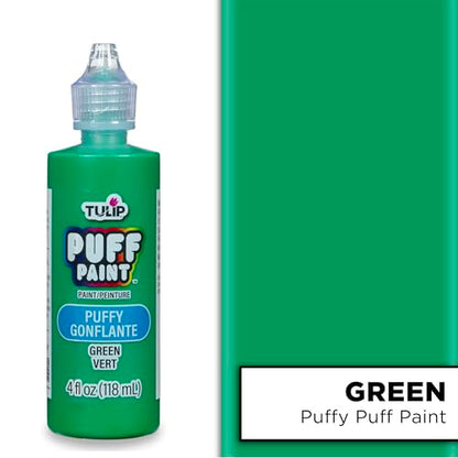 Tulip Puff Fabric Paint , Permanent Craft Paint for Clothes, DIY Projects, Notoxic, 4 fl oz, Puffy Green - color: PUFFY GREEN, size: 4 Fl Oz (Pack of 1)