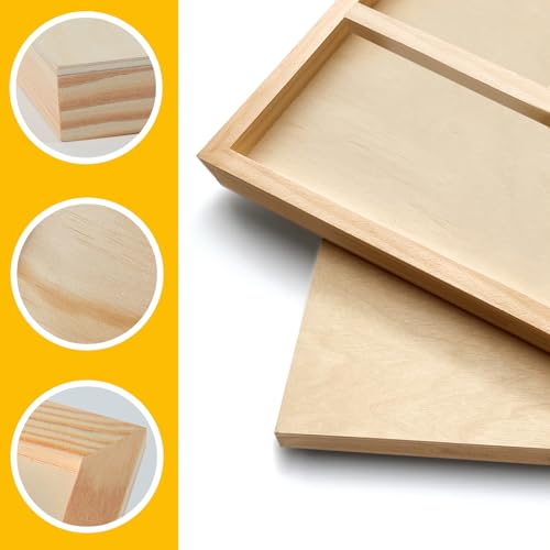 Falling in Art 2 Pack Unfinished Wooden Canvas Panels, 24x24 Gallery Birch Wood Panels Kit, 1 1/2" Deep Art Cradle Boards for Acrylic Painting, Pouring and Burning ﻿ - size: 24*24 2 Pack