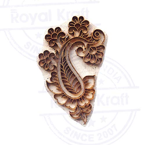 Retro Wooden Block Brass Paisley Designs Clay Printing Stamp BSCtag005 - size: BSCtag005