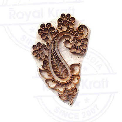 Retro Wooden Block Brass Paisley Designs Clay Printing Stamp BSCtag005 - size: BSCtag005