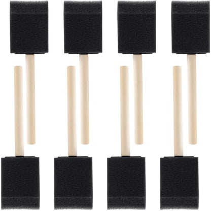 SmallCat 8 PCS Foam Paint Brushes, 1.5 Inch Foam Sponge Brushes for Varnishes, Reusable Sponge Brushes with Wood Handles for Painting, Staining, and DIY Crafts - Black - size: 8 PCS, 1.5 Inch