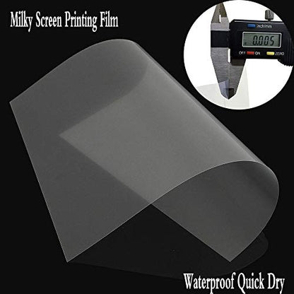 8 ½"x11" Screen Printing Film 50 Sheets Waterproof Inkjet Transparent Film for Water-based Pigment and Dye Inkjet Printers