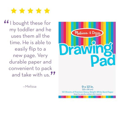 Melissa & Doug Drawing Paper, Sketch Pad, 3-Pack Bundle for Coloring, Writing or Painting (9 x 12 inches) - 50 Sheets Each, Kids Drawing Pad & Art Supplies for Kids Ages 3+ - FSC Certified