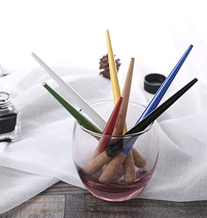 Hillento Comic Dip Pen Holder Set, Manga Calligraphy Set, Includes 4 Dip Pen Holder with 5 Nibs for Lettering Skiching, Art, Writing, Signatures, Calligraphy