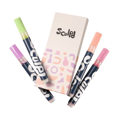 Sculpd Acrylic Paint Pens Set, Modernist Tones Premium Fine Tips for Painting Pottery, Wood, Cardboard, Paper, Glass & Most Other Surfaces, 8 Vibrant Colours for Arts & Crafts - color: Modernist Tones