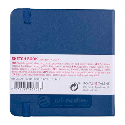 Tarens T9314-234M 452337 Art Creations Sketchbook, Drawing Notebook, 4.7 x 4.7 inches (12 x 12 cm), Navy Blue - color: Navy Blue, size: 12×12cm