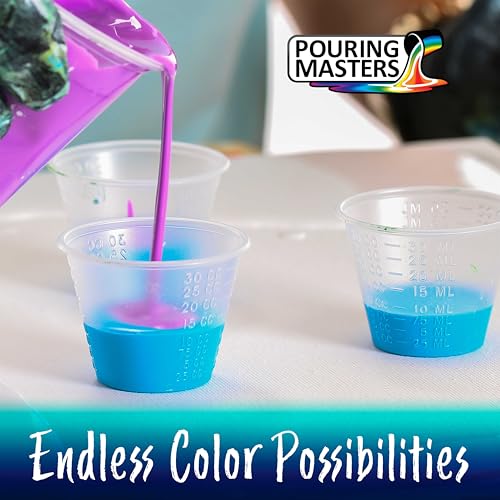 Pouring Masters Blue/Gold Iridescent Special Effectsr Acrylic Pouring Paint - Premium 32-Ounce Pre-Mixed Fluid Acrylic Paint - Fluid Art Supplies for Canvas, Wood, Paper, Tile & Rocks - color: Blue/Gold, size: 32 Fl Oz (Pack of 1)
