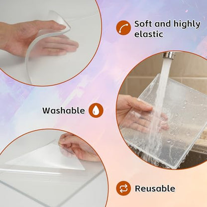bimiti 6-Pack Gel Printing Plates 8"x10" – Reusable Monoprinting Supplies for Artists & Crafters, Easy Clean Gel Plate for Card Making, Scrapbooking, Mixed Media & DIY Crafts