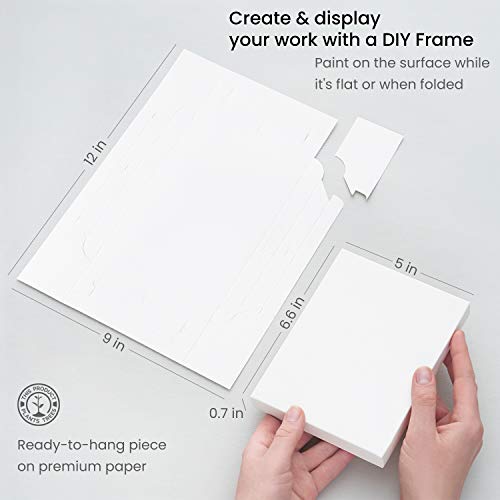 ARTEZA Acrylic Paper Foldable Canvas Pad, 5x6.6 Inches, 20 Sheets, DIY Frame