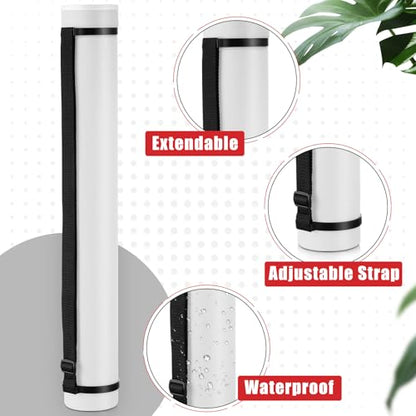 Yahenda 6 Pcs Expandable Poster Tubes Bulk, 24"- 40" Extendable Blueprint Tube with Shoulder Strap Waterproof Portable Durable Round Cases for Drawing, Poster, Office Bulk Supply(Black, White) - color: Black, White