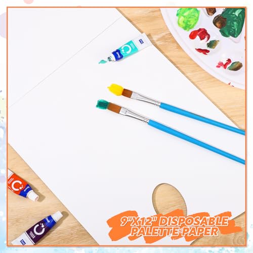 Palette Paper Pad, 9"x12" Disposable Paint Palette Paper, 40 Heavyweight Sheets (120gsm/73lb) for Oil, Acrylic, Watercolor - Mixing Palette Pad with Tear-Off Design - size: 9 x12 inch