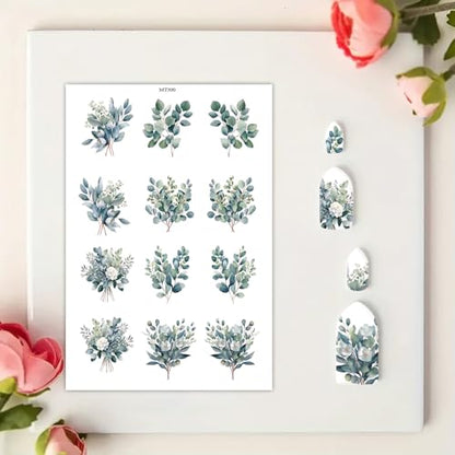 12 Sheets Flowers and Grass Transfer Paper for Polymer Clay, 5.82X3.93 inch Transfer Sheets Polymer Clay, Print Polymer Clay Transfer Paper for DIY Art Jewelry Earrings Making - color: Flowers and Grass
