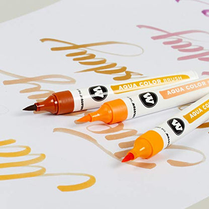 Molotow Aqua Colour Brush (Brush Pen Marker Basic Set 2, Brush Tip for Watercolour and Hand Lettering) 12 Pieces Assorted - style: Case Basic Set 2