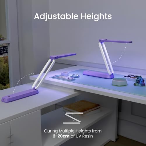 Resiners UV Resin Light, UV Light for Resin Curing, Wireless & Rechargeable Blacklight Ultraviolet LED, 3-in-1 Uses, Foldable UV Lamp, Craft Supplies Tools for ResinMolds, Jewelry Making, Purple - color: Purple