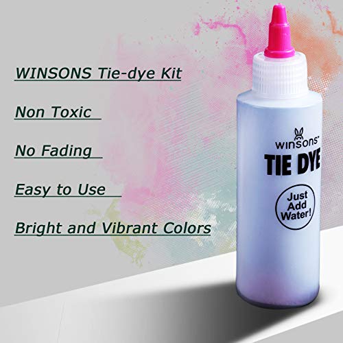 WINSONS Tie Dye Kit, 8 Colours Non Toxic Permanent Fabric Dye Art Set for Kids Women for Homemade Party Creative Group Activities DIY Gift - color: 8 Colors