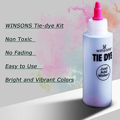 WINSONS Tie Dye Kit, 8 Colours Non Toxic Permanent Fabric Dye Art Set for Kids Women for Homemade Party Creative Group Activities DIY Gift - color: 8 Colors