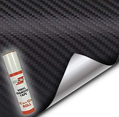 VViViD Craft 3D Carbon Fibre Textured Vinyl Sheet 1ft x 5ft for Silhouette, Cricut and Cameo Machines Including 12" x 12" Sheet of Transfer Paper (Black) - color: Black