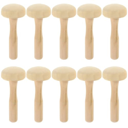 ARTIBETTER 10PCS Wooden Mushroom Printmaking Tool Set Art Roller and Ink Roller for DIY Craft Projects Suitable for Pottery and Drawing Rubbing for Painting
