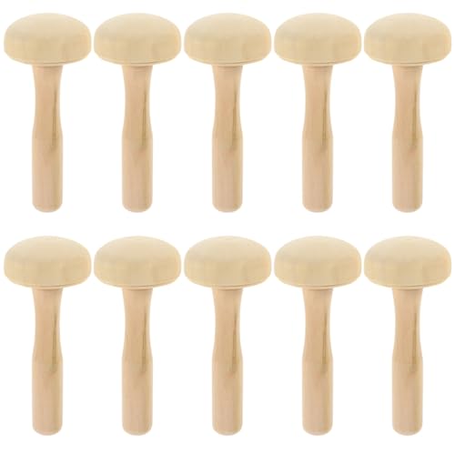 ARTIBETTER 10PCS Wooden Mushroom Printmaking Tool Set Art Roller and Ink Roller for DIY Craft Projects Suitable for Pottery and Drawing Rubbing for Painting