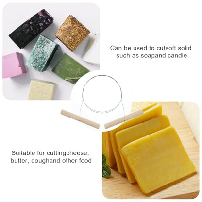 4 Pcs Clay Cutters, Pottery Wire Tools Wire Cheese Cutter Clay Tools Pottery Trimming Tool Clays Accessories for Ceramics Tool Earthenware Clays Sculpting Plasticine Dough Mud Line (Wood Color)