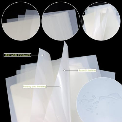 FSWCCK 25 Pcs 10mil 12 x 12 Inch Milky Translucent PET Blank Stencil Sheets, Mylar Sheets for Stencils, Template Plastic for Quilting Mylar Stencils, Laser Cutting, Gyro-Cut Tool Template Material - color: Milky Translucent 10 mil