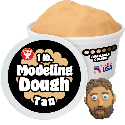 Hygloss Play Modeling Dough for Kids – Multicultural Skin Tones – Safe & Non-Toxic Sensory Dough for Arts & Crafts – Play Clay for Toddler Activities, Preschool Classroom Must-Haves (1 lb, Tan) - color: Tan, size: 1-Pound