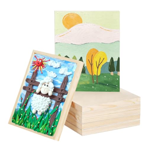 5 Pack 12x16 Inch Wood Panel Boards,Unfinished Wood Frames for DIY Art Projects, Square Canvas for Painting, Pouring, Arts Use with Oils, Valentine's Day Halloween Christmas Decorative Panel Canvas - size: 12 x 16 inch