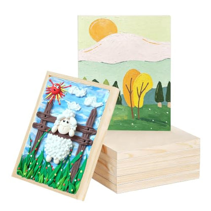 5 Pack 12x16 Inch Wood Panel Boards,Unfinished Wood Frames for DIY Art Projects, Square Canvas for Painting, Pouring, Arts Use with Oils, Valentine's Day Halloween Christmas Decorative Panel Canvas - size: 12 x 16 inch