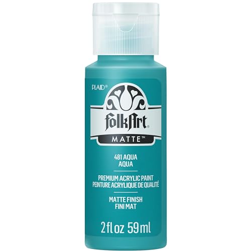 FolkArt Acrylic Paint in Assorted Colors (2 oz), 481, Aqua - color: Aqua, size: 2 Fl Oz (Pack of 1)
