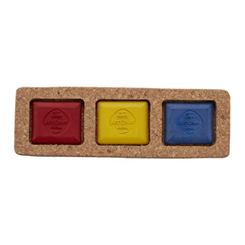 Art Graf Artist Water Soluble Tailors Chalk Set of 3 Rich & Intense (Cork Box), Primary Color 3 Pc Set - color: Primary Color 3 Pc Set
