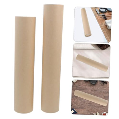 SOLUSTRE Japanese Scroll Holder Kraft Paper Cylinder Mailing Tube for Paintings and Calligraphy - color: Khaki
