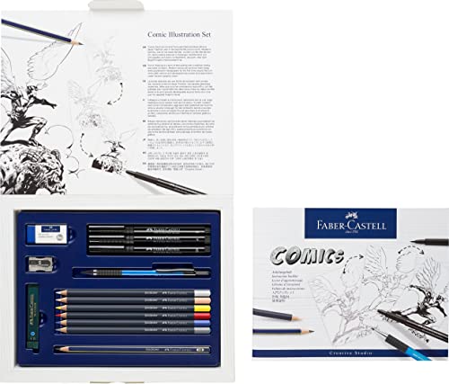 Faber-Castell Comic Illustration Set - The Famazings Superhero Comic Book Drawing Kit - Draw with Pitt Artist Pens & Goldfaber Coloring Pencils