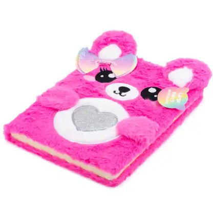 VOTUM Fuzzy Sketch Book: Personalized Artist Sketchbook: Sketching, Drawing and Creative Doodling. Notebook and Sketchbook to Draw and Journal (Bright Pink Bear) - color: Bright Pink Bear
