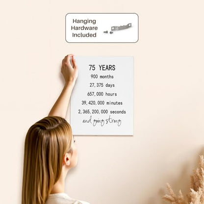3dRose 75 years in months days hours minutes and going strong 75th birthday Museum Grade Canvas Wrap 11x14 - size: 11"L x 14"W