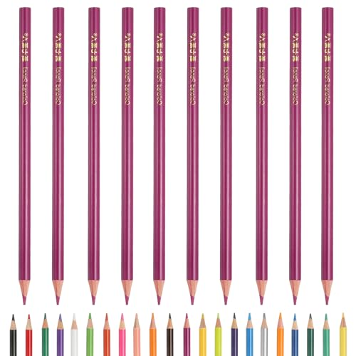 PATIKIL Colored Pencils, Rose Red Color Drawing Pencils with Oil-Based Cores Art Scrapbook Supplies for Adult Coloring Books Artists Beginners Drawing Sketching, 10 Pcs - color: Rose Red
