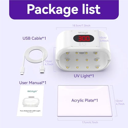 ISTOYO UV Light for Resin Fast Even Curing, Two-Sided & Split Usagable | Digital Display, Longer Time Setting (2m, 3m, 5m), Split Usagable, Large UV Lamp, For Resin Curing, Jewelry Making, DIY Craft - size: 7.6'L×5.1'W×4.1'H